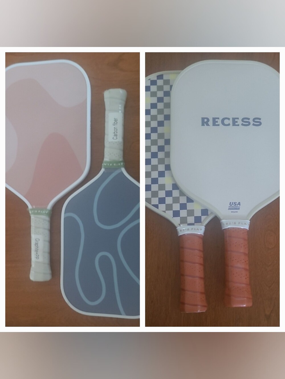 Recess Pickleball Paddles - Pink, Navy, White (Set of 2)